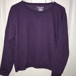 Hanes purple ComfortBlend Soft Sweats with ECOSMART yarn crewneck sweater